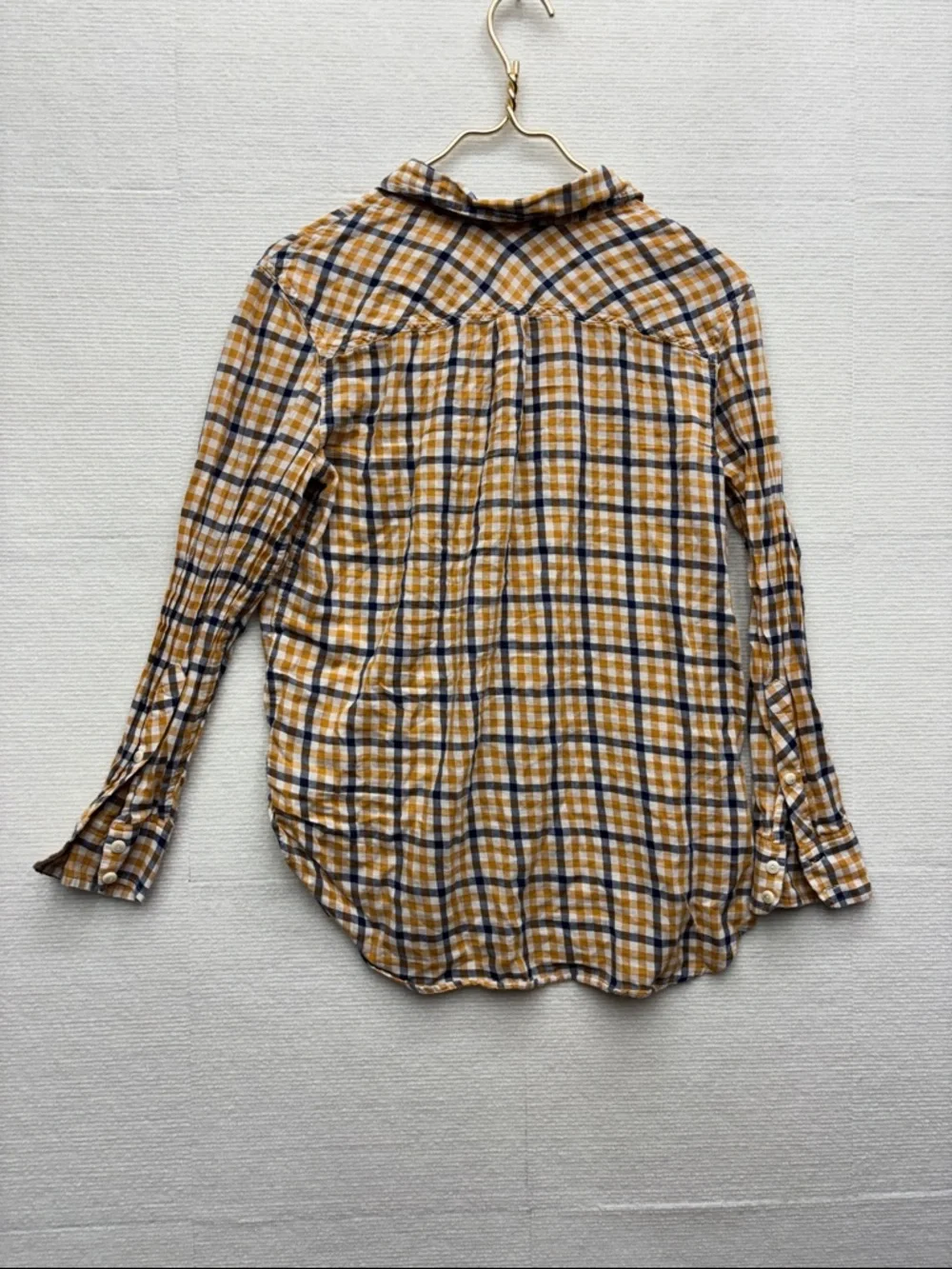 J Crew | 4 Plaid Button-Up Shirt in Mustard and Navy